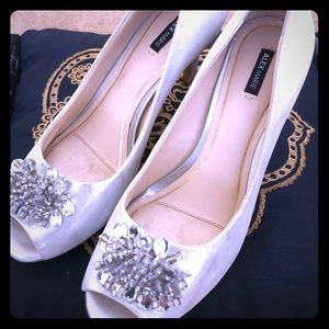 Alex Marie jeweled silver 3” heels